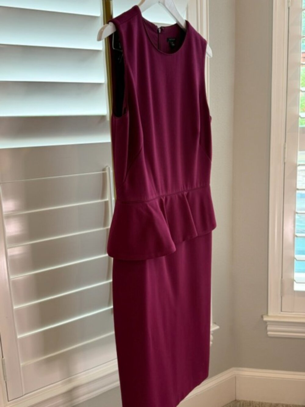 Ann Taylor Fuchsia Pink Square Neck Sheath Dress Size 10